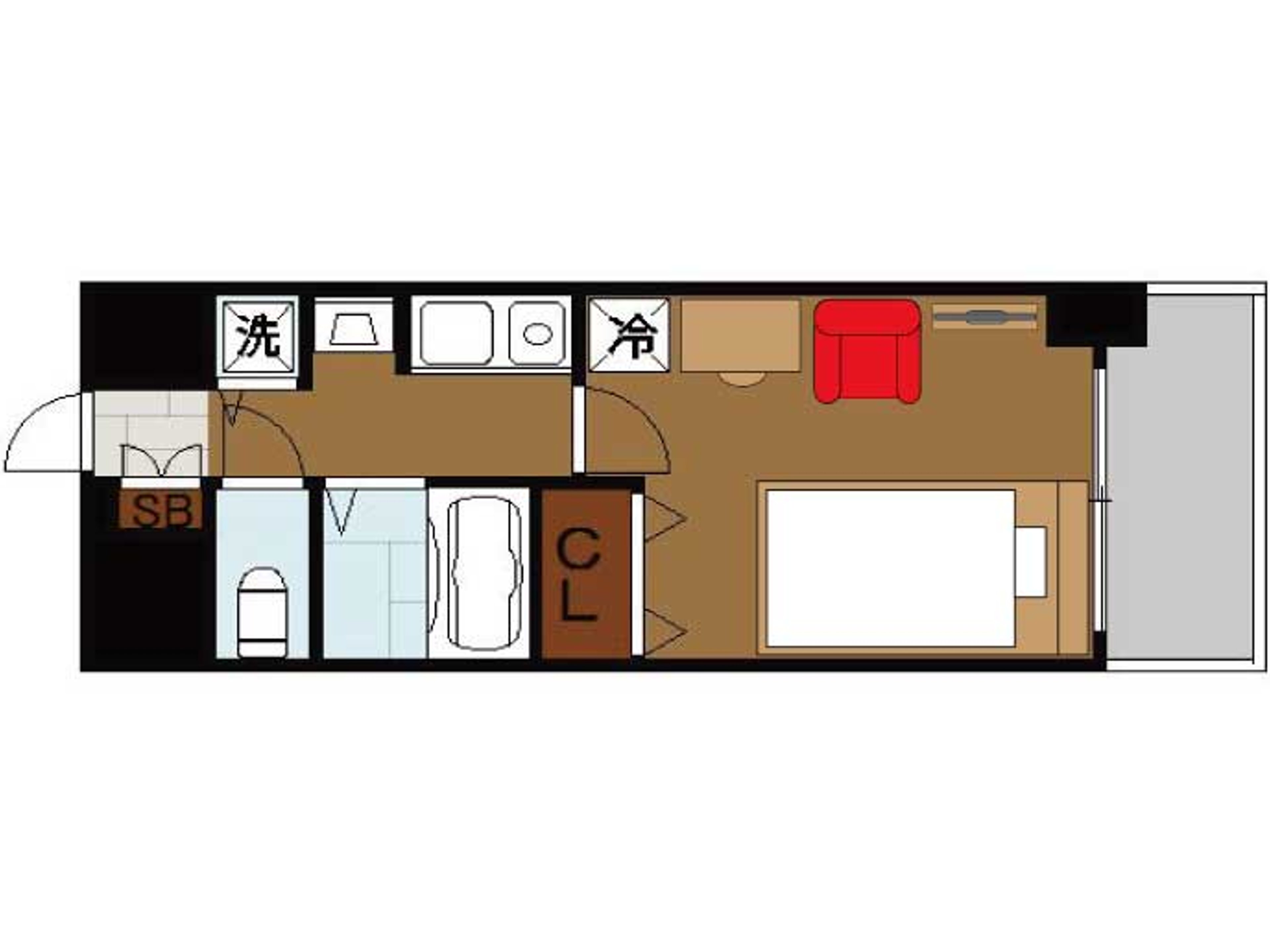 BraTTo名古屋城前(1K）Bタイプのイメージ