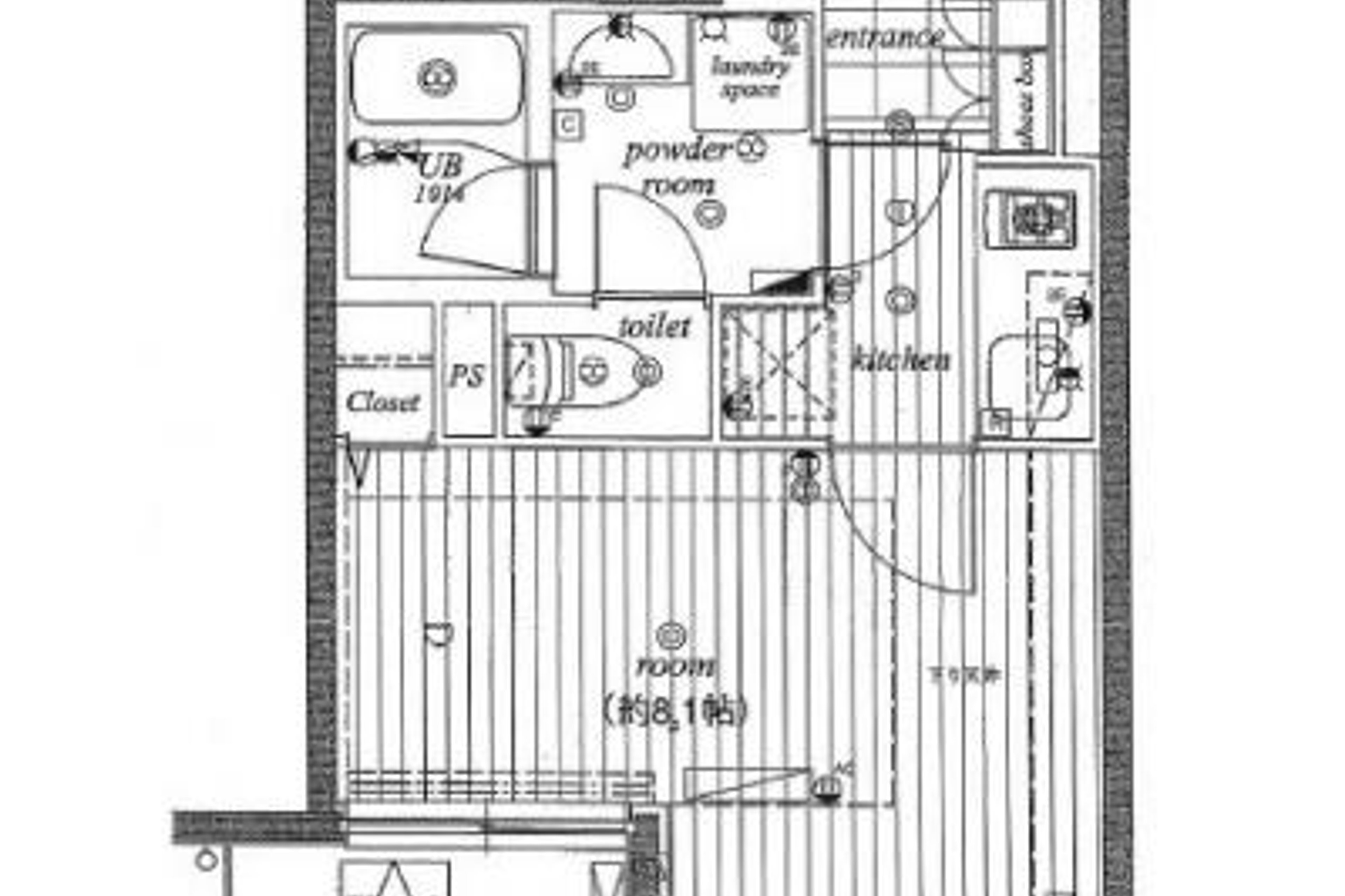 1K(25.46㎡)のイメージ