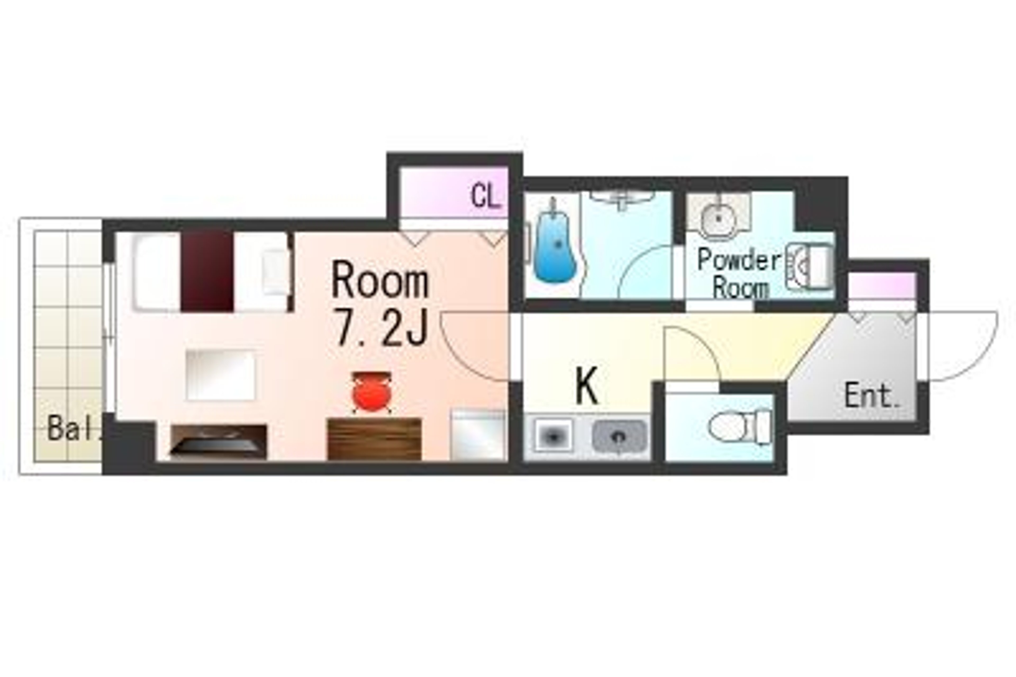 1K(23.61㎡)のイメージ