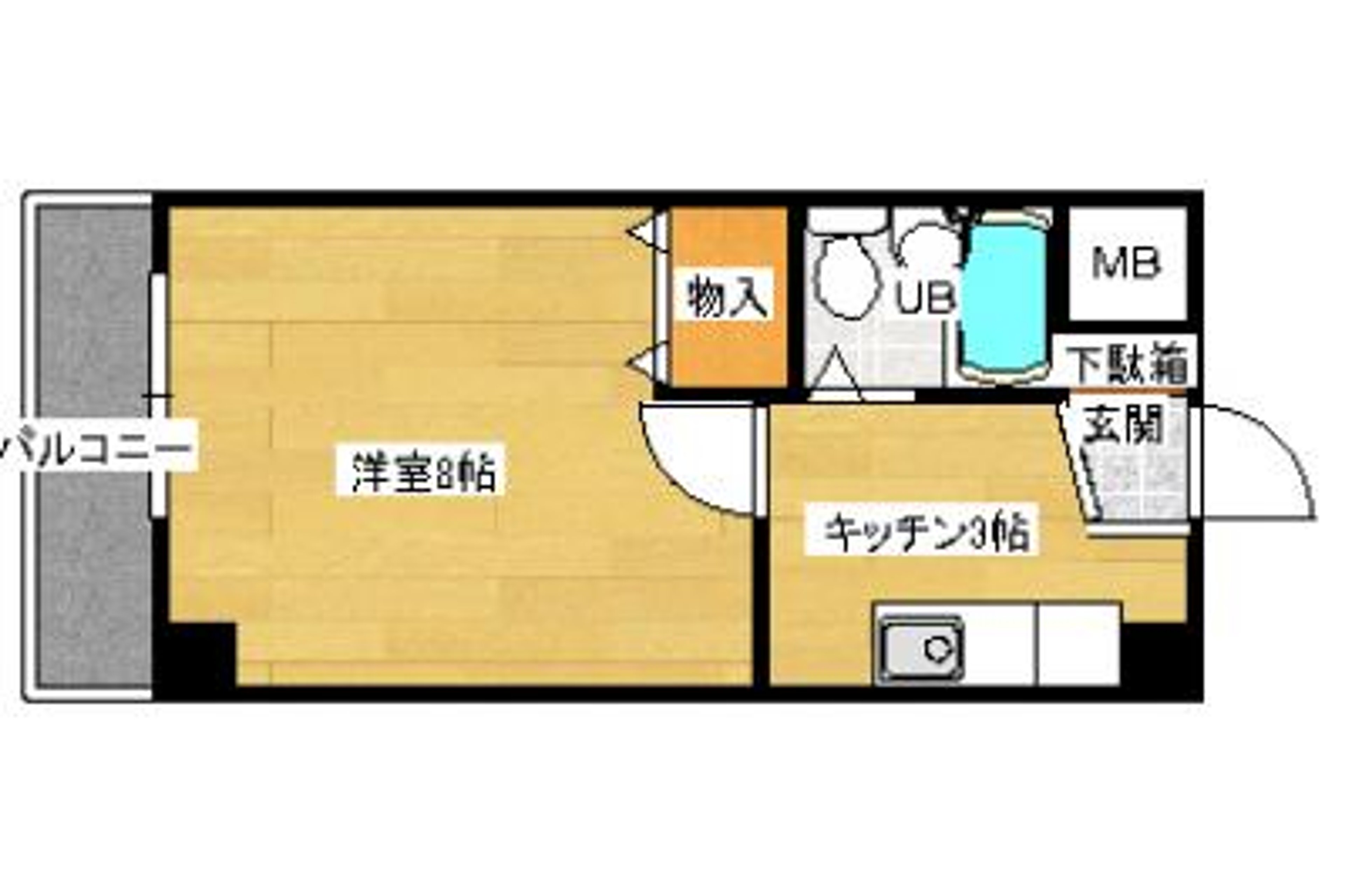 1K(22.01㎡)のイメージ