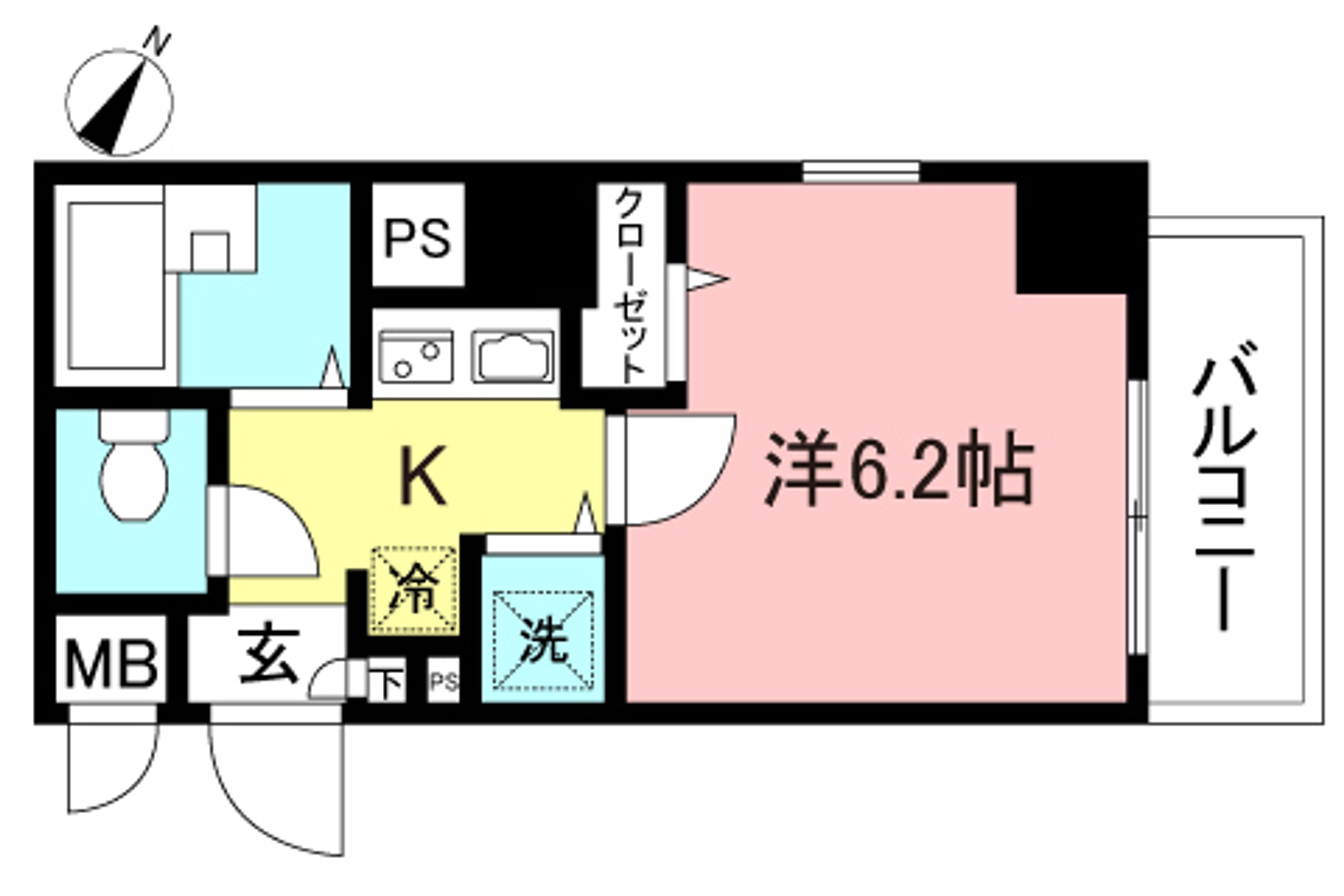 1K（禁煙）のイメージ
