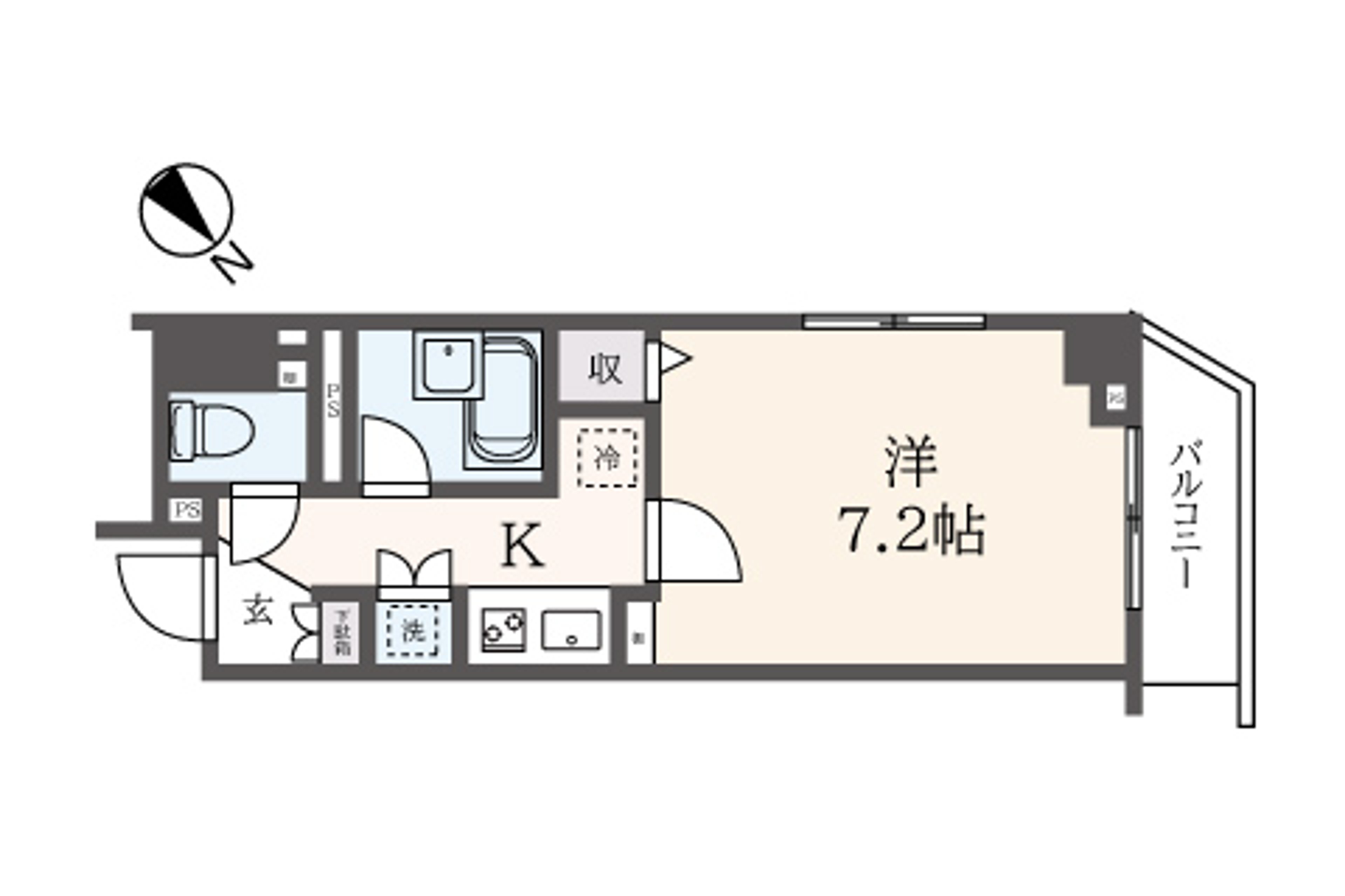 1K（禁煙）のイメージ