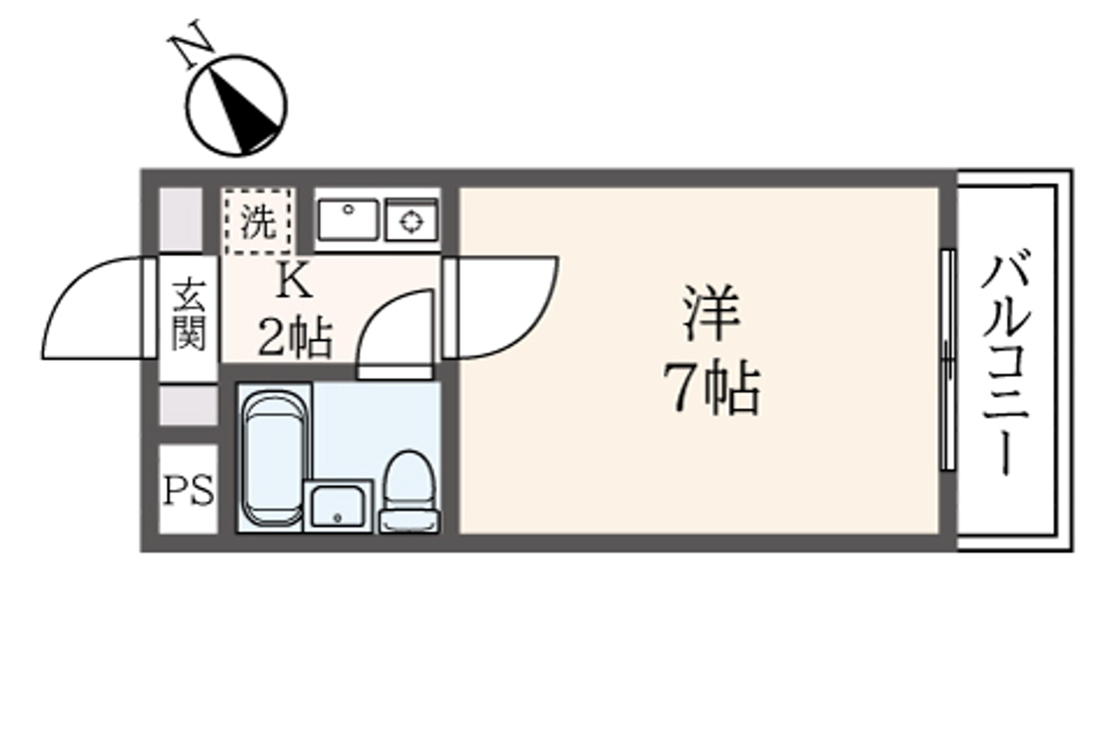 1K（禁煙）のイメージ