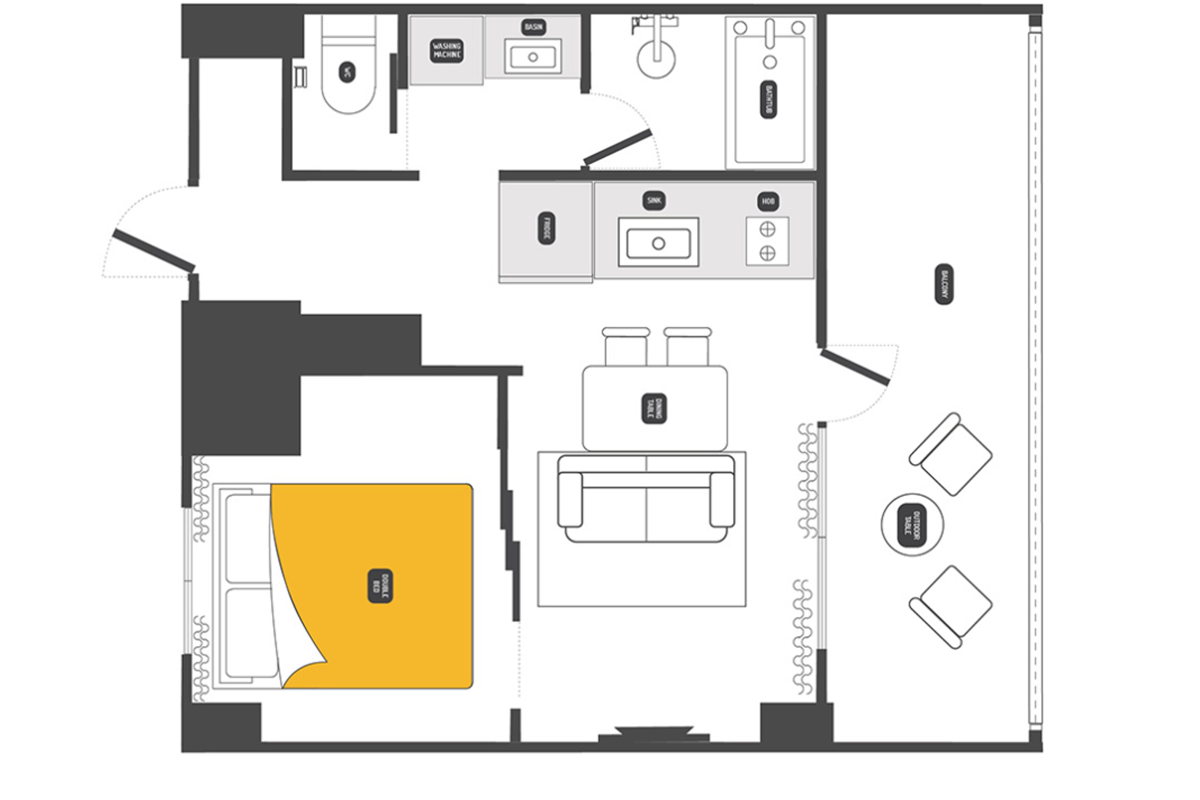 1 Bedroom with Outdoor Living（1LDK）のイメージ