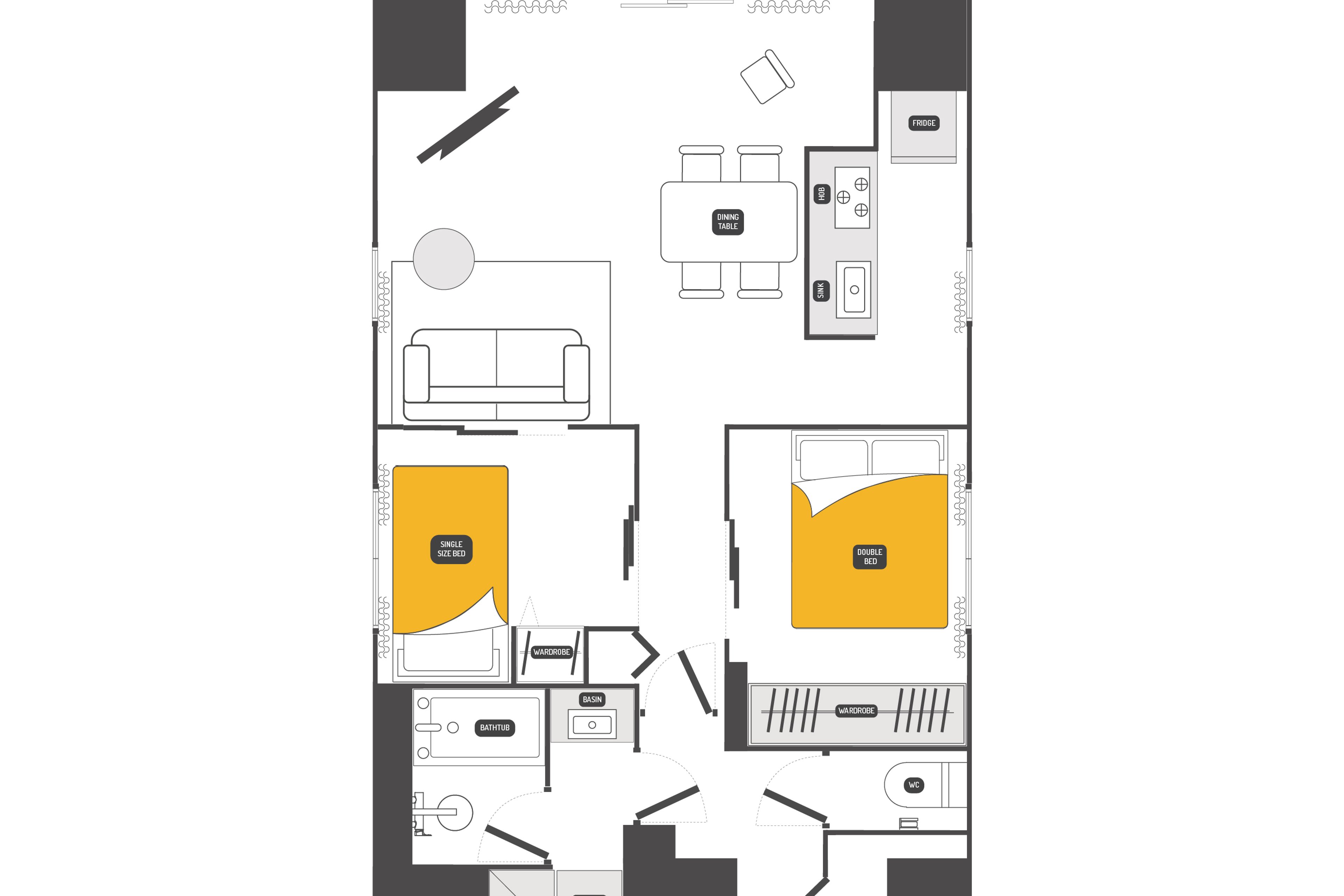 2 Bedroom（2LDK）のイメージ