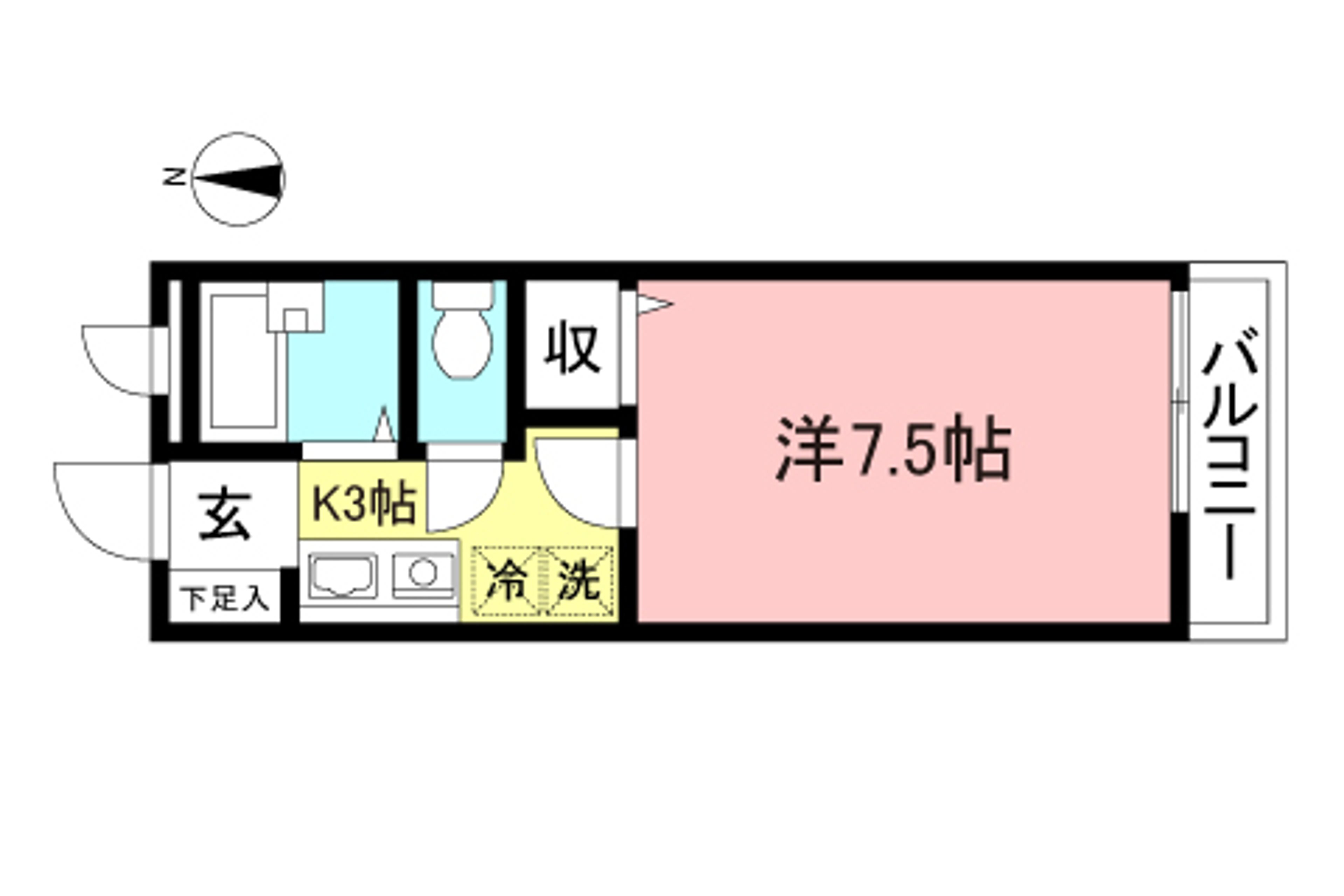 1K（禁煙）のイメージ