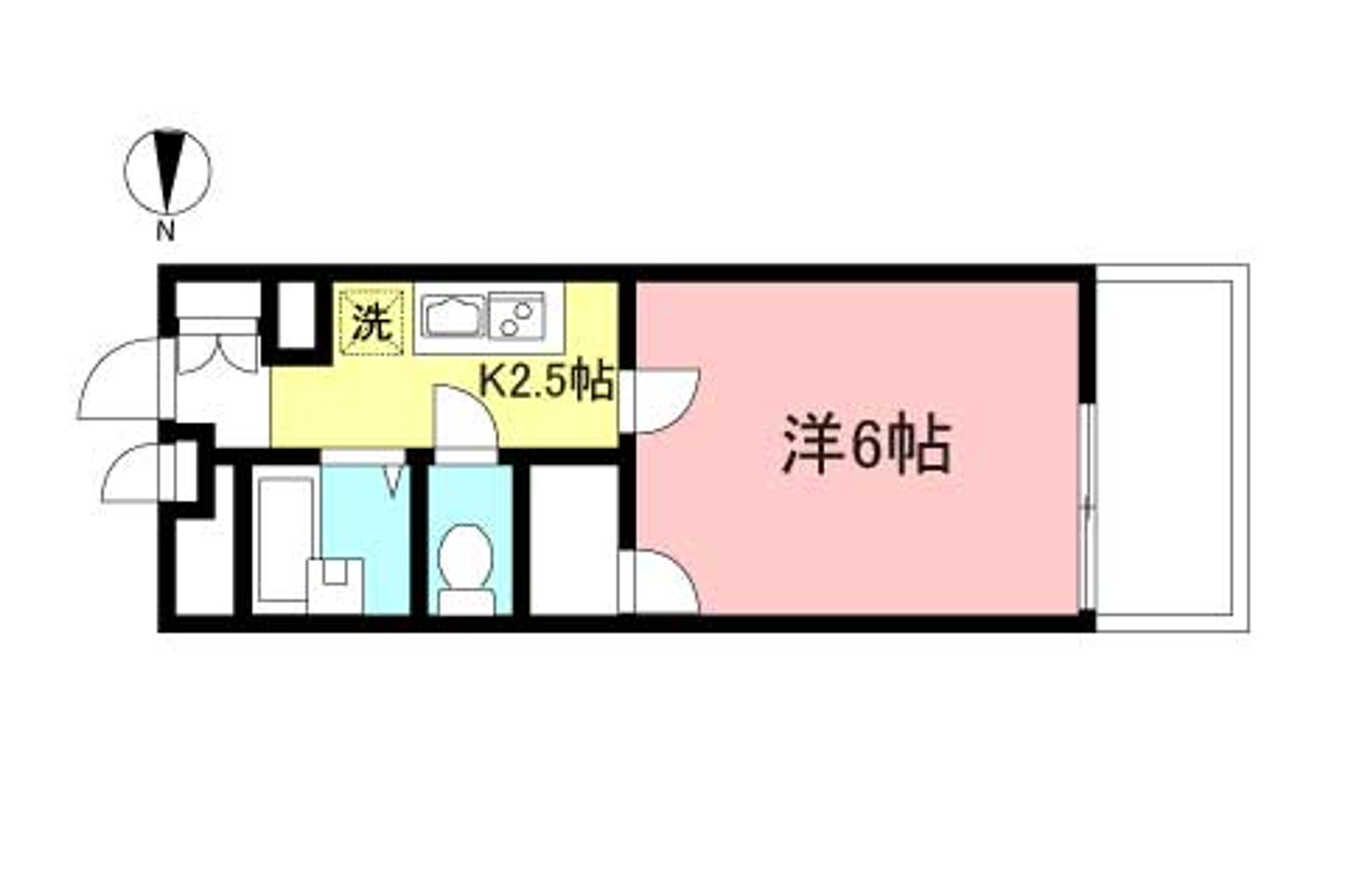 1K（禁煙）のイメージ