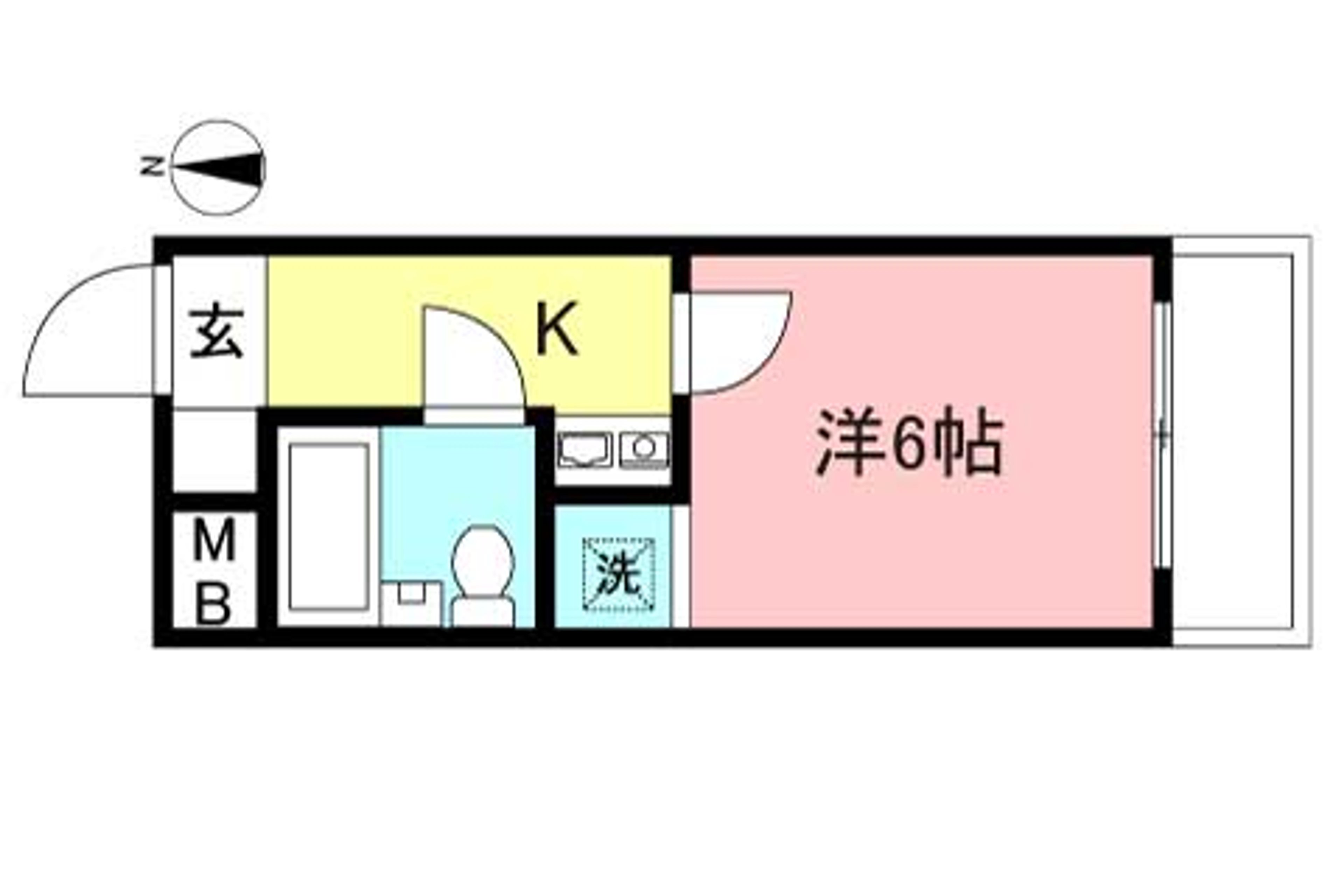 1K（禁煙）のイメージ