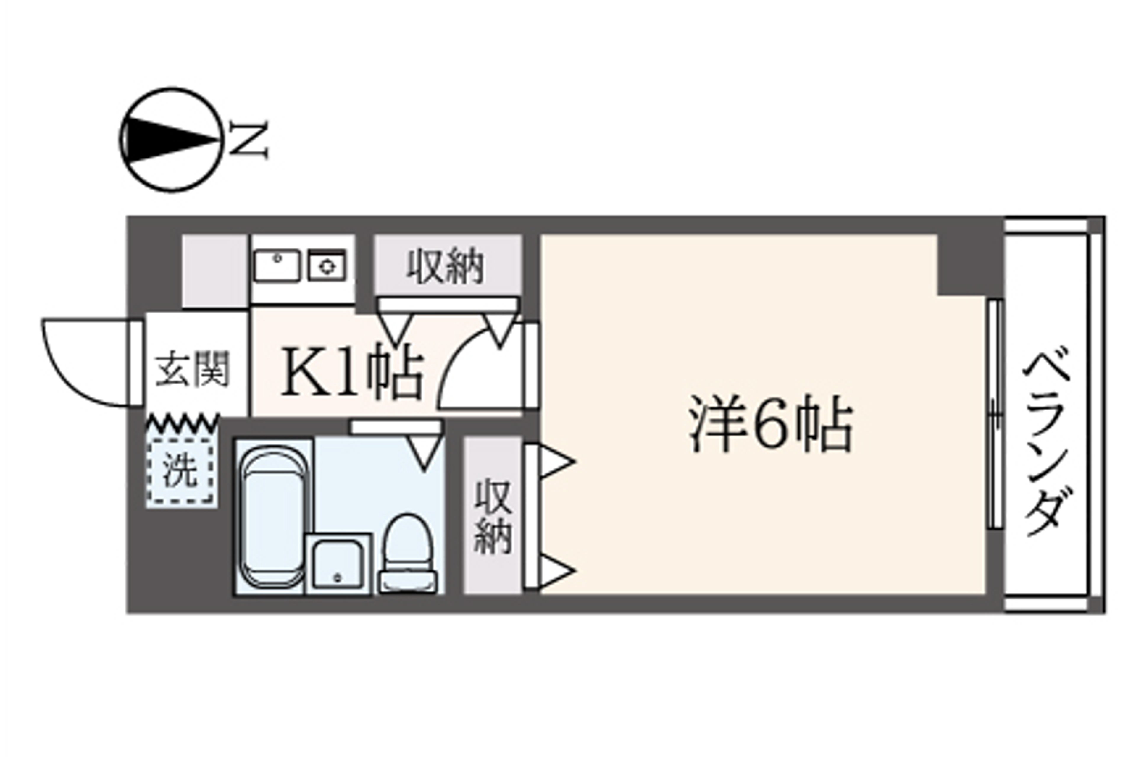 1K（禁煙）のイメージ
