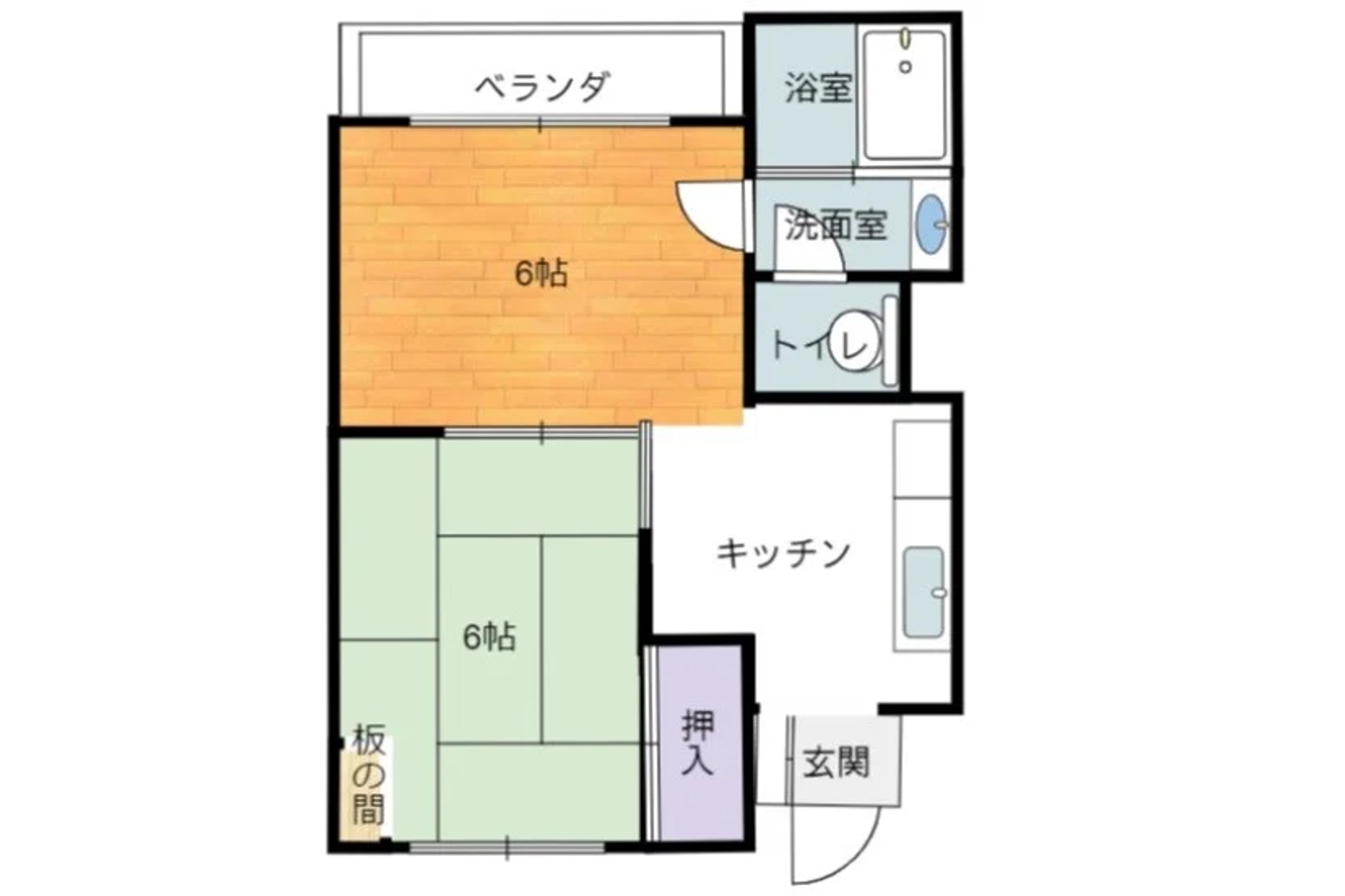 2DK（禁煙）のイメージ