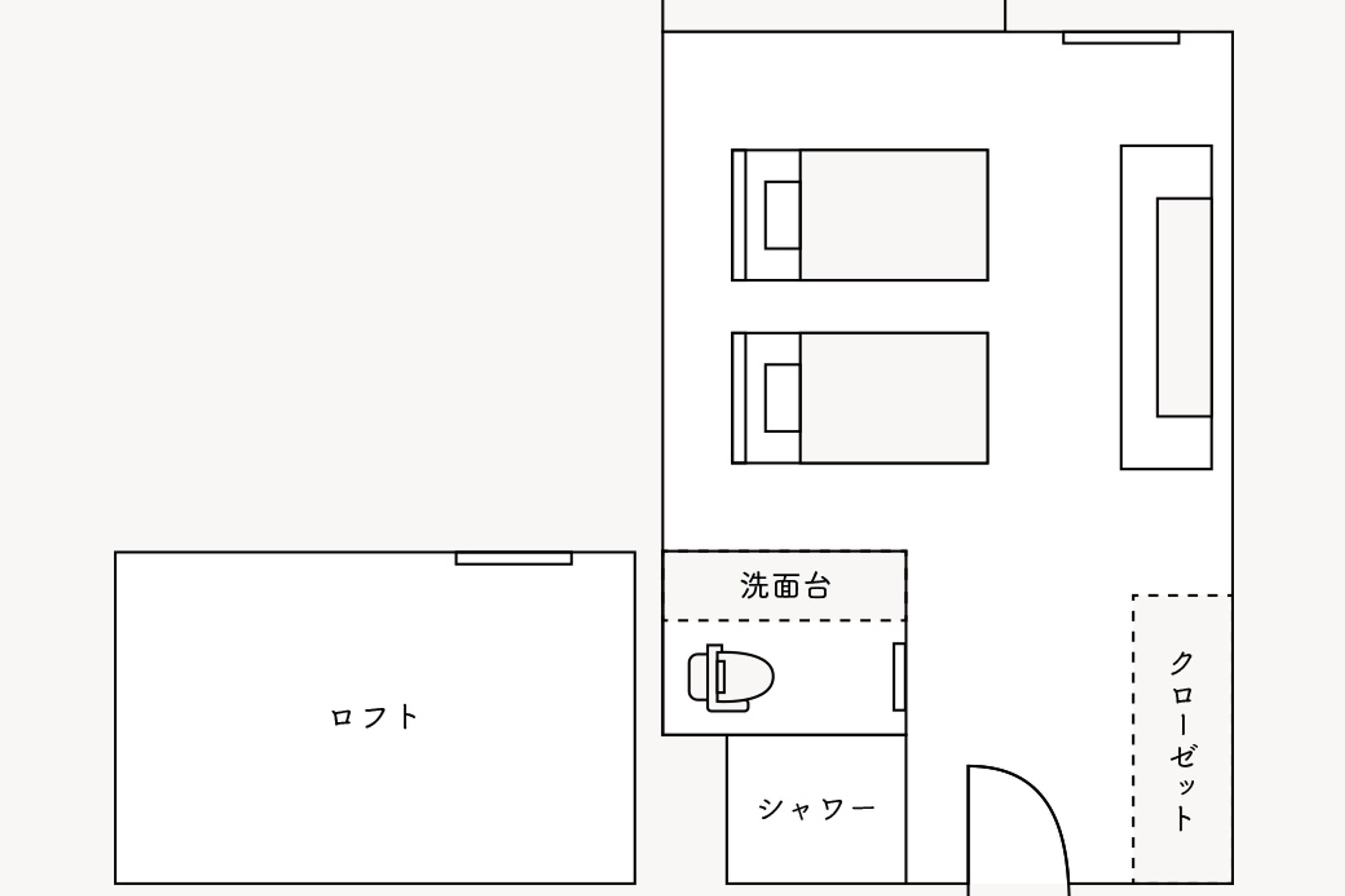 【2名利用】ロフト付き2階洋室(禁煙)のイメージ